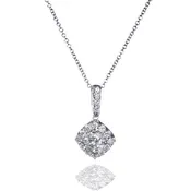 14K White Gold Diamond Pendant Necklace