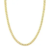 10K Yellow Gold Concave Cuban Chain Necklace – 22", 5.7mm