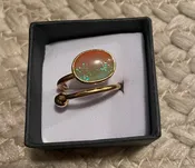 14k Gold Plated Orange/Green Ring