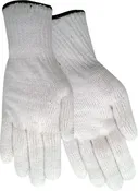 1120 White Poly Knit Gloves – Seamless, Reversible, Snug Fit Wrist (S–XL, Pair or Dozen)