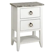 2 Drawer Chairside Cabinet with Boardwalk Top and Plank Shelf AW