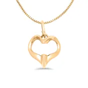 14K Gold 1 Pea Heart Peapod Necklace/Charm With A Birthstone
