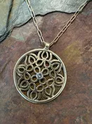 Large TearCircle Necklace - brass and diamond — K. DiResta Design