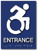 Accessible Entrance ADA Sign with Dynamic Wheelchair Symbol