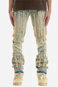 Blue Vintage Panel Stacked Jeans - Stacked Fit