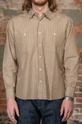 3sixteen Commuter Shirt - Brown Ecru Stripe