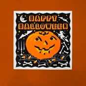 HAPPY HALLOWEEN: Flocked Blacklight Silkscreen Print | ODDITIES PRINTS