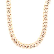 Diamond curve link necklace