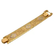 18K Two Tone Yellow White Gold Vintage Textured Flexible Bracelet