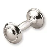 Pewter Dumbbell Beaded Baby Rattle
