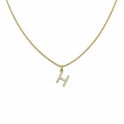 14k Gold and Diamond Initial Necklace