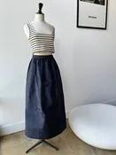 Avion Lena Skirt, Navy Silk — AVION Clothier
