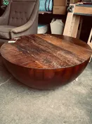 Anthropologie Round Wood Coffee Table 35"Diam x 15.5"T