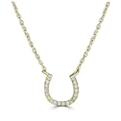 14K GOLD AND DIAMOND HORSESHOE NECKLACE
