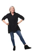 Dorian Womens Blouse in Black