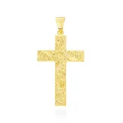 14K Hawaiian Cross Pendant - Scroll Only