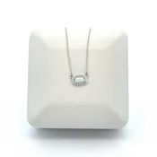 10k White Gold Opal Necklace