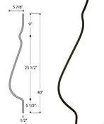 Belly Plain Iron Baluster : 2986