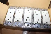 10 Light Almond Decorator Receptacles Duplex Outlet 5-15R 15A 125V