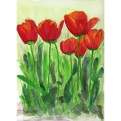 Vibrant Red Tulips - Original Watercolor Print — Nell's Nest