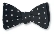 Black/Silver Vero Polka Dots Bow Tie - B2013