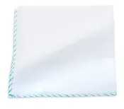 Aqua Whipstitch Border Pocket Square - 116