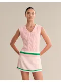 A-LIne Skort In Dark Blue Combo By 525 America (Shown In Pink)
