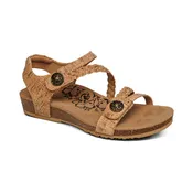 Aetrex Women's Jillian Braided Quarter Strap Sandal - Cork SC364