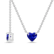 14K White Gold Blue Sapphire Pendant