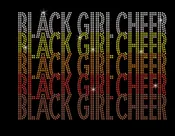 BLACK GIRL CHEER ROW OF 5 AND 5 DIFFERENT COLORS