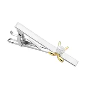 BRASS Men's Golf Ball and Clubs Tie Clip Two-Tone