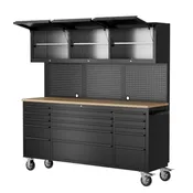 CT Copper Tailor 72-inch Rolling Tool Chest with 15 Drawers,Black | Garage