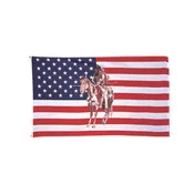 3 ft x 5 ft Horse & Indian on American Flag