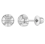 Basketball Stud Earrings, Sterling Silver | Brilliant Fine + Custom Jewelry