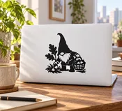 Acorn Basket Forager Vinyl Decal - GnomeCX020