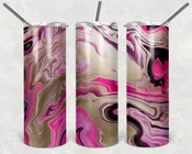 Abstract Gold & Pink 20oz Tumbler