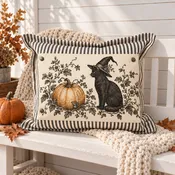 Cat With Pumpkin - Interchangeable Pillow Snap-It Graphic