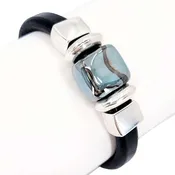 Bracelet - Black Sea (Black, Silver, Ceramic) by Diana Kauffman Designs