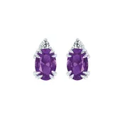 10KT.04CT(2)DIA 6X4OV AMETH EARS