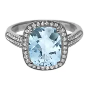 Aquamarine &amp;amp; Diamond Ring