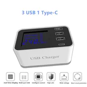 2.4A 3 USB Port 1 Type-C USB Wall Charger for Mobile Phone