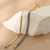 14K Gold Plated Fishbone Bracelet | Gold or Silver