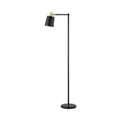 1-Light Floor Lamp With Horn Shade Black