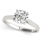 14K White Gold Round Solitaire Engagement Ring