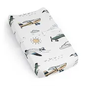 Airplane Green and Blue Collection Changing Pad Cover Sheet