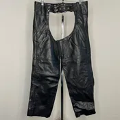 Black Leather Cropped Chaps