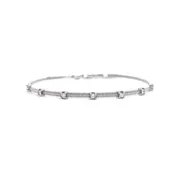 14K White Gold Diamond Bangle