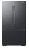 32 cu. ft. Mega Capacity 3-Door French Door Refrigerator with Dual Auto Ice Maker in Matte Black Steel- RF32CG5100MTAA | Appliances 4 Less