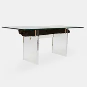 Bugre Wood and Acrylic Legs Dining Table