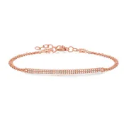 2 Row Diamond Bar Bracelet